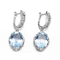 4.1g Sterling Silver Aquamarine Drop Earrings Lingkaran Langit Biru Topaz