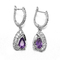Ungu 925 Sterling Silver Gemstone Earrings 2.6g Amethyst Drop Earrings